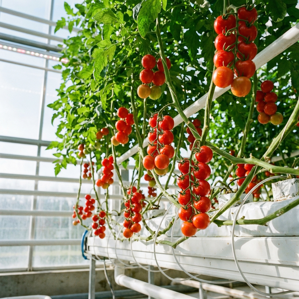 Tomates cherry hidropónicos